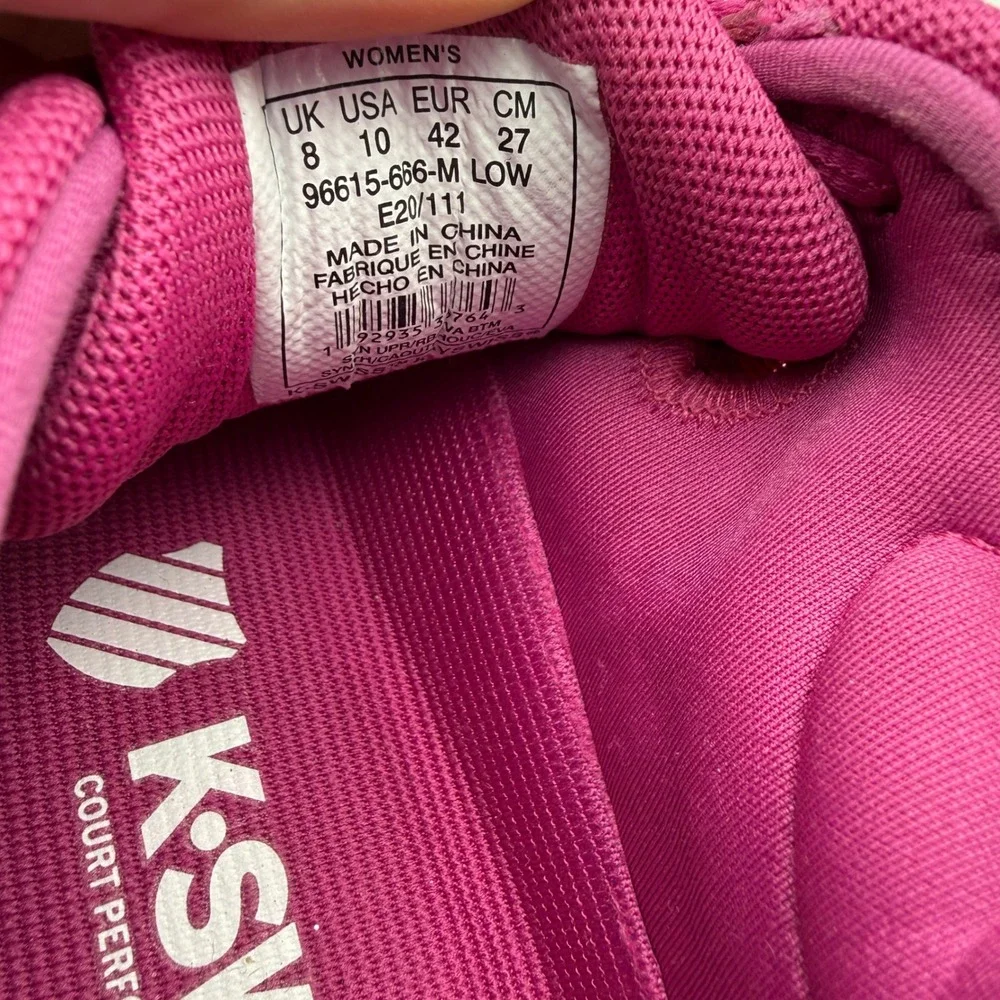 K-Swiss Hypercourt Supreme Tennis Shoes Womens 10 Magenta Pink 96615-666-M LOW